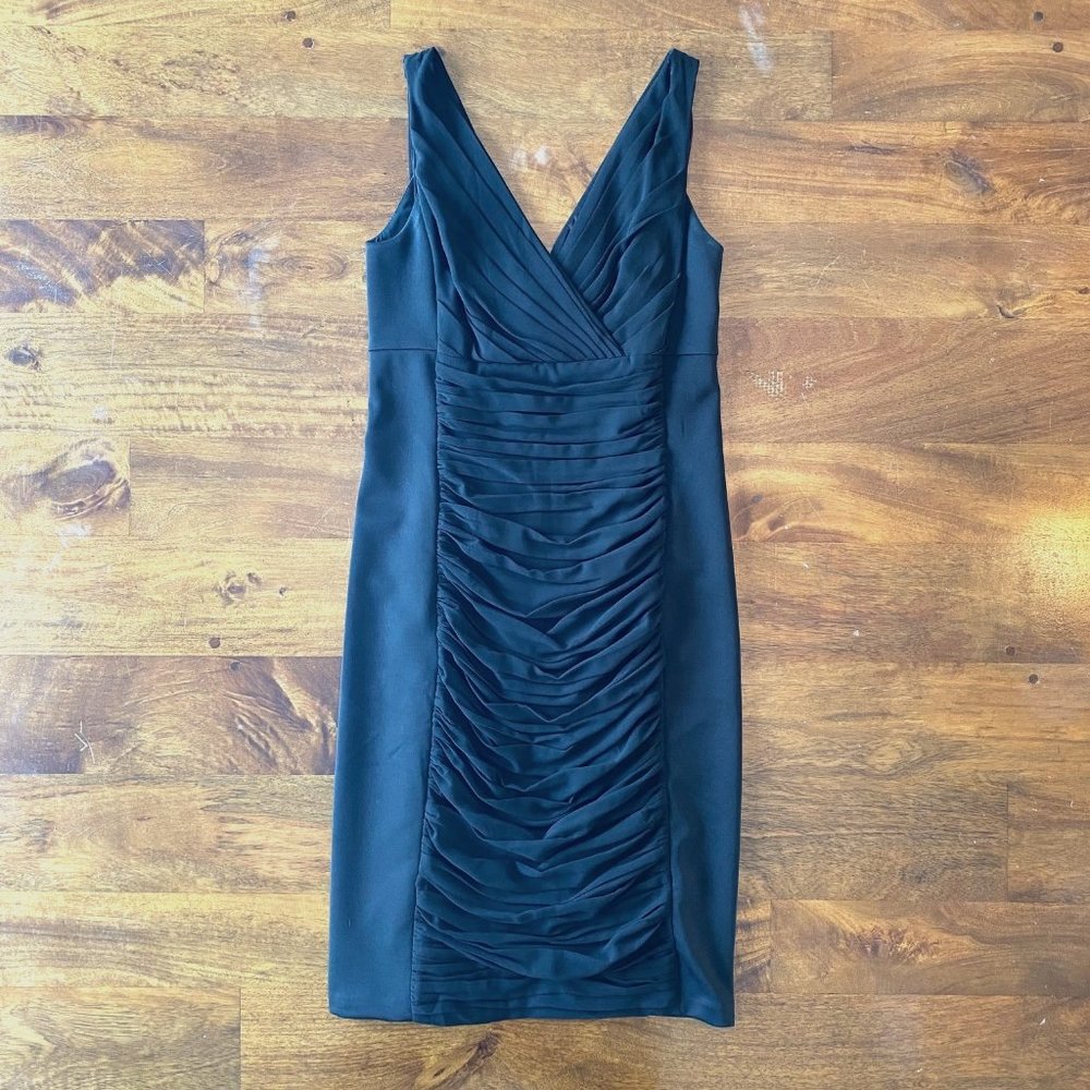 WHBM Black Dress With Ruched Detail